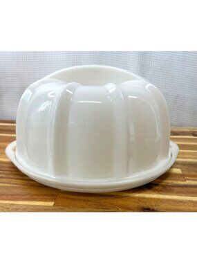 Vintage Gelatin Mold Set / storage container White Retro